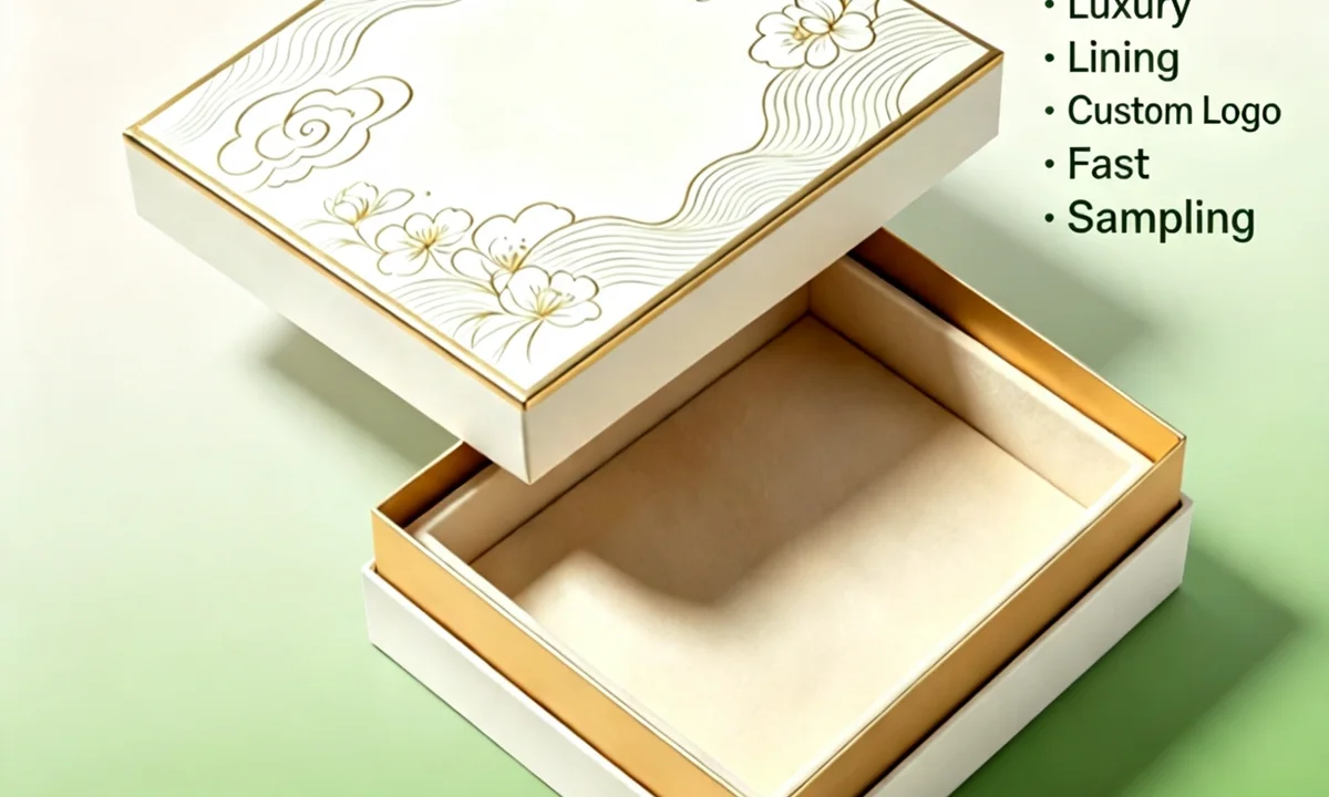 English-language rigid box for cosmetic packaging applications