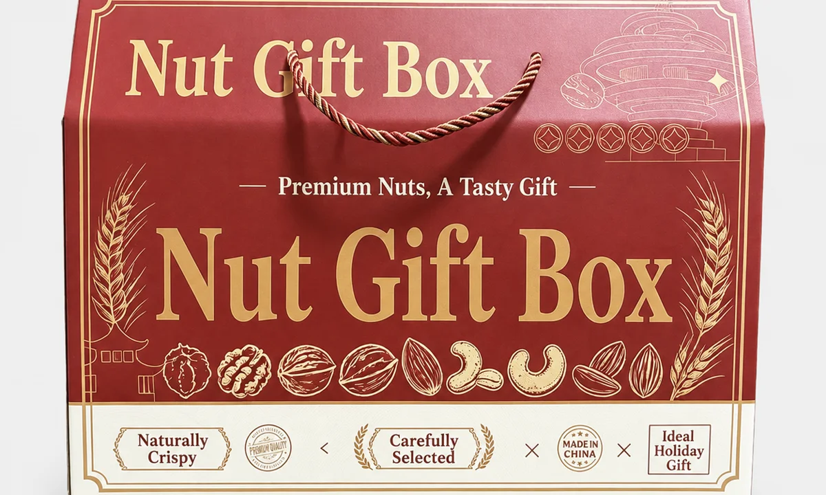 English-language nut gift box for food packaging applications
