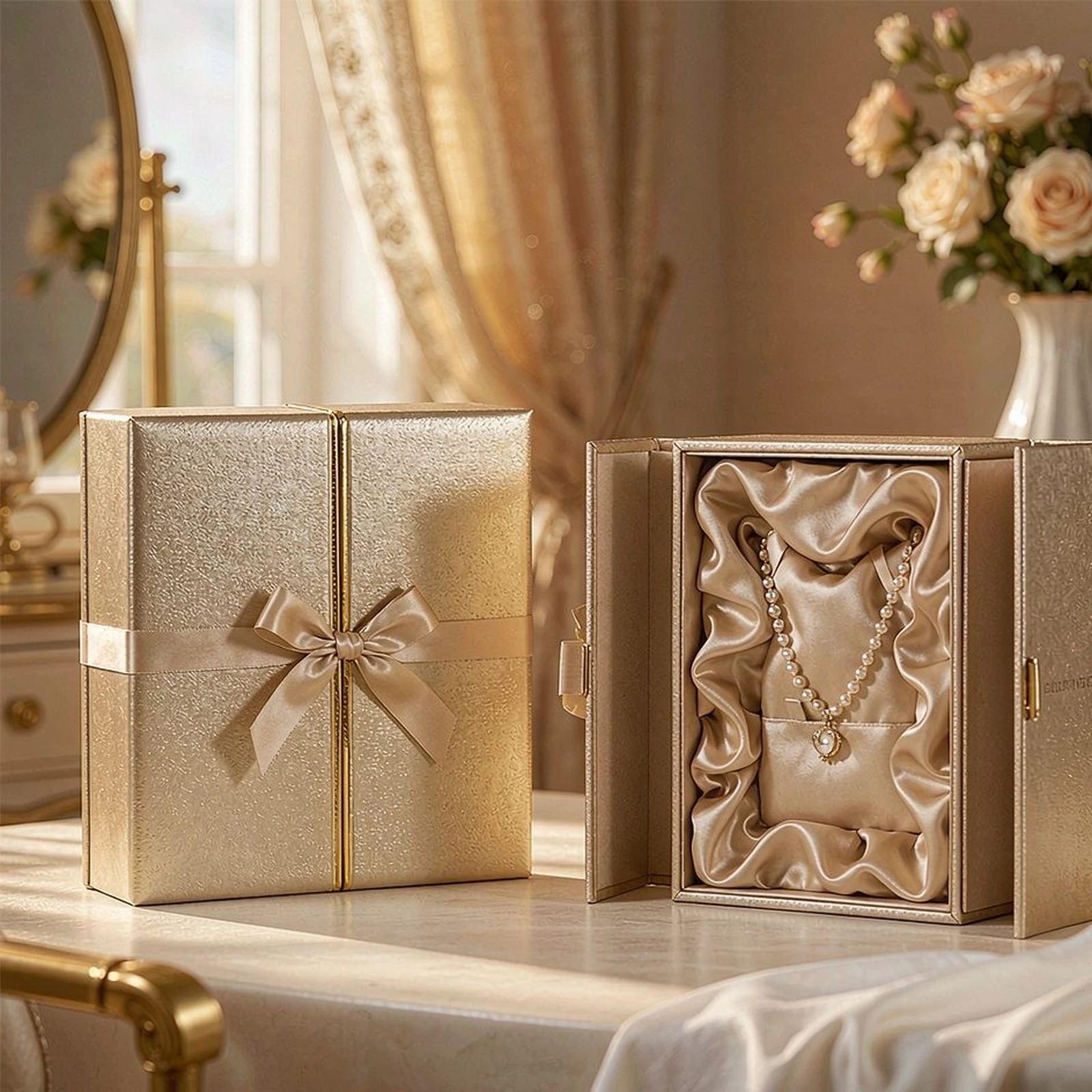 Foldable double-door unveiling box