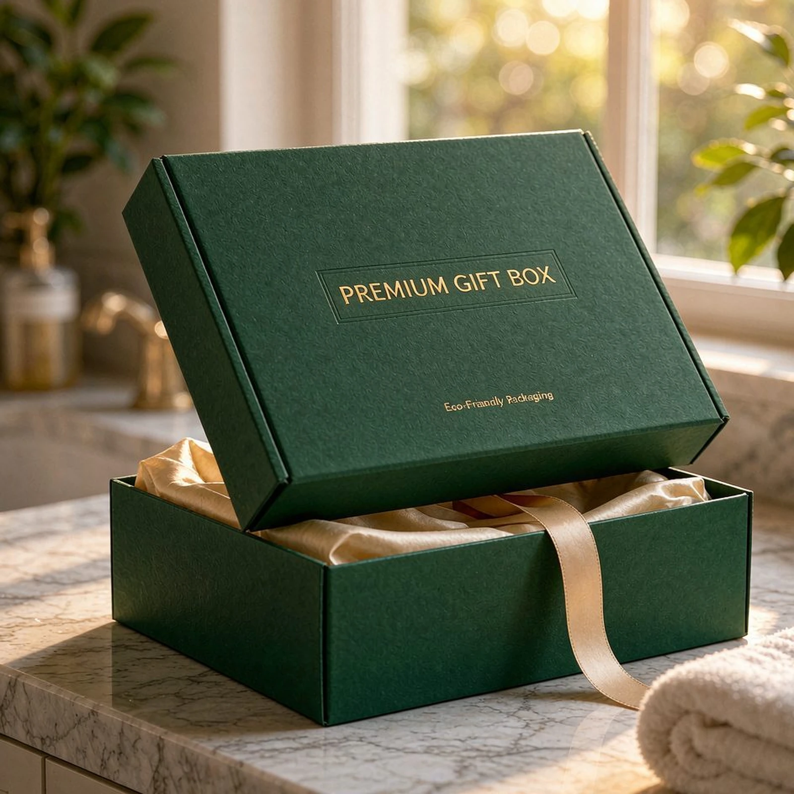 Magnetic flip-top rigid gift box